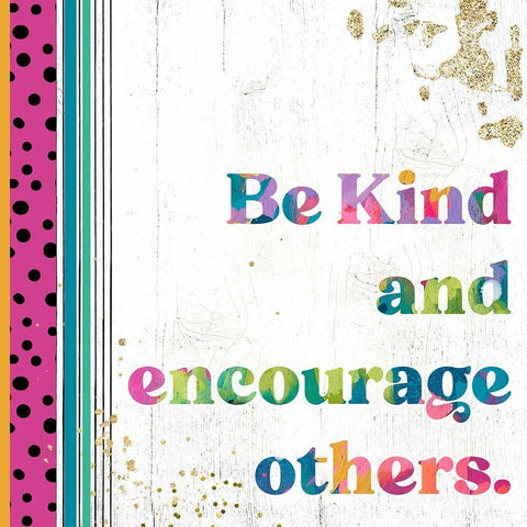 Be Kind White Modern Wood Framed Art Print with Double Matting by Wieners, Valerie