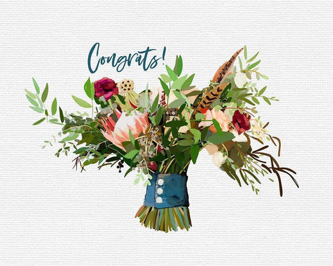 Congrats   White Modern Wood Framed Art Print with Double Matting by Wieners, Valerie