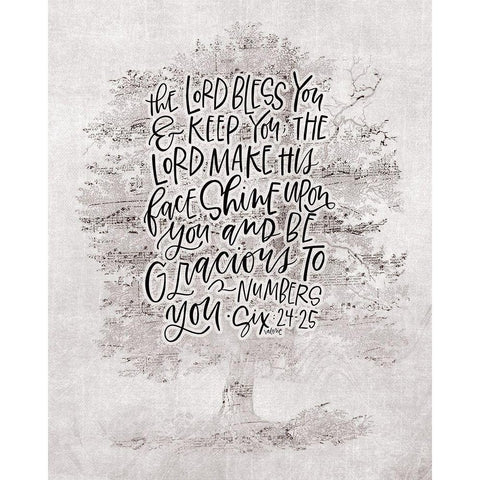 Lord Bless You Black Modern Wood Framed Art Print with Double Matting by Wieners, Valerie