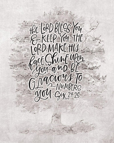 Lord Bless You Black Ornate Wood Framed Art Print with Double Matting by Wieners, Valerie