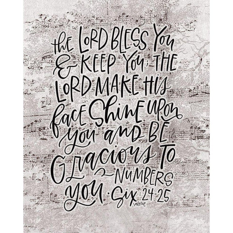 Lord Bless You White Modern Wood Framed Art Print by Wieners, Valerie