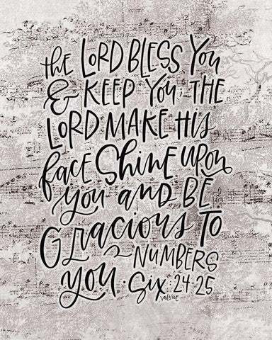 Lord Bless You Black Ornate Wood Framed Art Print with Double Matting by Wieners, Valerie