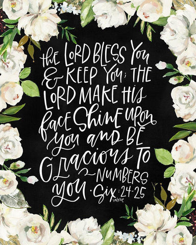 Lord Bless You White Modern Wood Framed Art Print with Double Matting by Wieners, Valerie