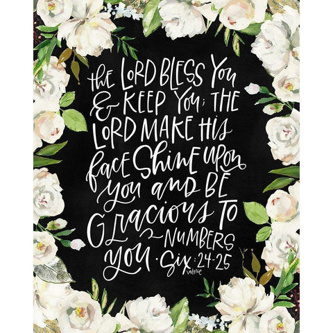 Lord Bless You Black Modern Wood Framed Art Print by Wieners, Valerie