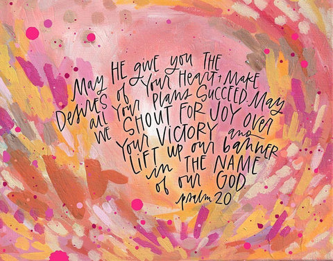 Psalm 20 White Modern Wood Framed Art Print with Double Matting by Wieners, Valerie