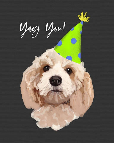 Yay You Black Ornate Wood Framed Art Print with Double Matting by Wieners, Valerie