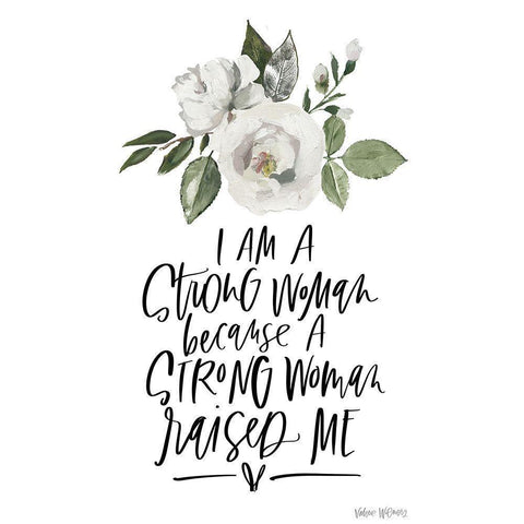 Strong Floral White Modern Wood Framed Art Print by Wieners, Valerie