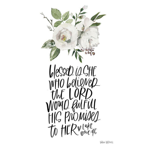 Blessed White Modern Wood Framed Art Print by Wieners, Valerie