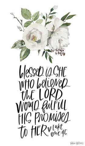 Blessed Black Ornate Wood Framed Art Print with Double Matting by Wieners, Valerie