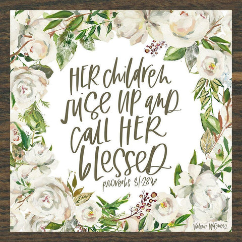 Her Children White Modern Wood Framed Art Print by Wieners, Valerie