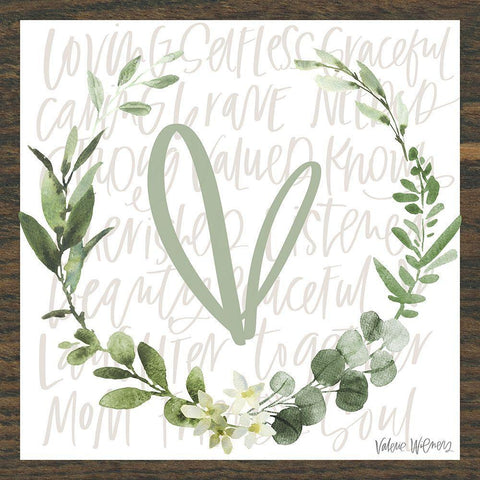 Heart Black Ornate Wood Framed Art Print with Double Matting by Wieners, Valerie