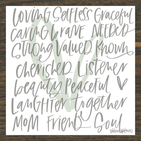 Mom Adjectives Gold Ornate Wood Framed Art Print with Double Matting by Wieners, Valerie