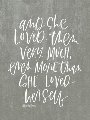 She Loved Them White Modern Wood Framed Art Print with Double Matting by Wieners, Valerie