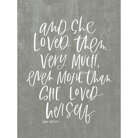 She Loved Them Black Modern Wood Framed Art Print by Wieners, Valerie