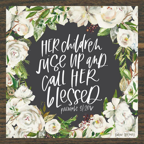 Her Children Black Ornate Wood Framed Art Print with Double Matting by Wieners, Valerie