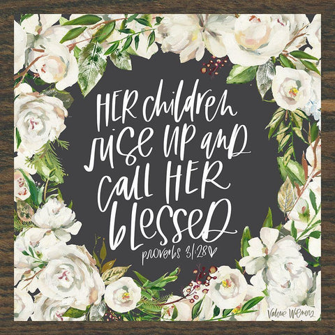 Her Children Black Modern Wood Framed Art Print with Double Matting by Wieners, Valerie