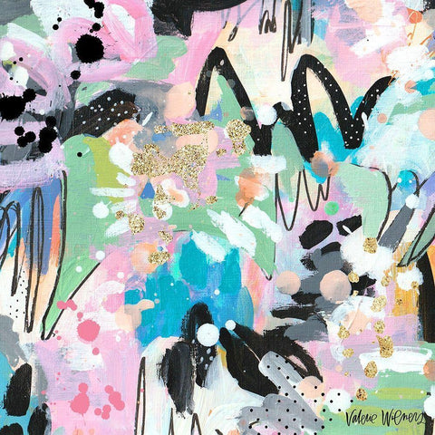 Abstract Polka Dot White Modern Wood Framed Art Print by Wieners, Valerie