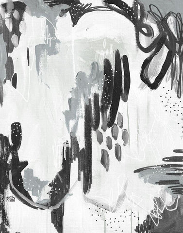 Abstract Dots II Black Ornate Wood Framed Art Print with Double Matting by Wieners, Valerie