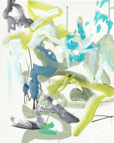 Green Blue Black Ornate Wood Framed Art Print with Double Matting by Wieners, Valerie