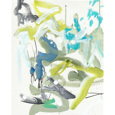 Green Blue Black Modern Wood Framed Art Print by Wieners, Valerie