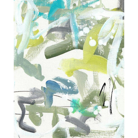 Green Blue II Black Modern Wood Framed Art Print with Double Matting by Wieners, Valerie