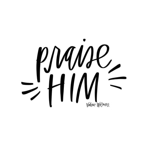 Praise Him Gold Ornate Wood Framed Art Print with Double Matting by Wieners, Valerie