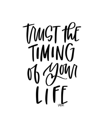 Trust the Timing White Modern Wood Framed Art Print with Double Matting by Wieners, Valerie