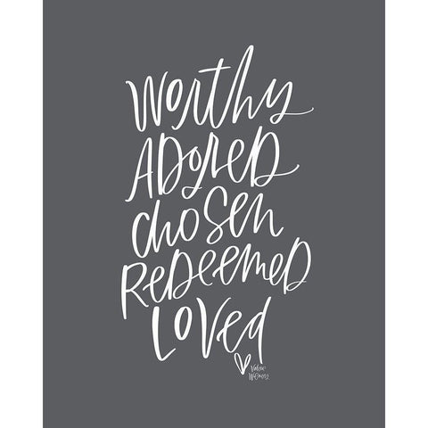 Worthy Adored Black Modern Wood Framed Art Print by Wieners, Valerie