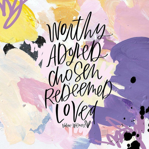 Worth Adored Black Modern Wood Framed Art Print by Wieners, Valerie