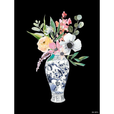 Blue Vase IV White Modern Wood Framed Art Print by Wieners, Valerie