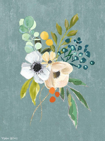 Floral Bunch II Black Ornate Wood Framed Art Print with Double Matting by Wieners, Valerie