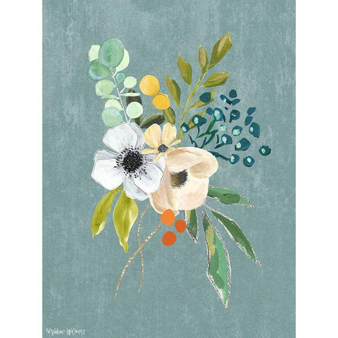 Floral Bunch II White Modern Wood Framed Art Print by Wieners, Valerie