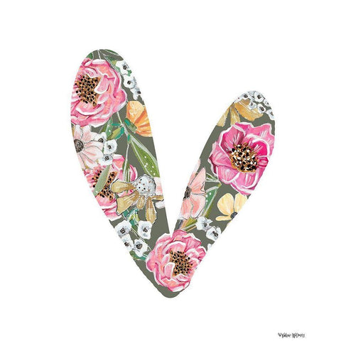 Floral Heart Gold Ornate Wood Framed Art Print with Double Matting by Wieners, Valerie