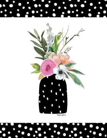 Spring Flowers Black Ornate Wood Framed Art Print with Double Matting by Wieners, Valerie