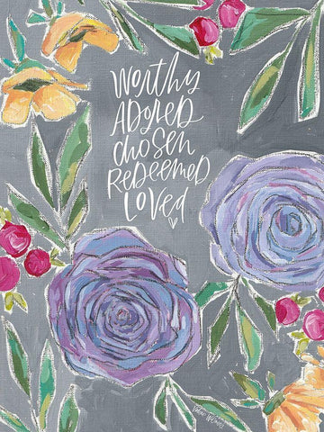 Worth-Adored Black Ornate Wood Framed Art Print with Double Matting by Wieners, Valerie