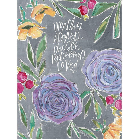 Worth-Adored Black Modern Wood Framed Art Print by Wieners, Valerie