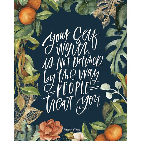 Your Self Worth White Modern Wood Framed Art Print by Wieners, Valerie