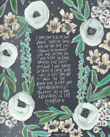 Vows Black Ornate Wood Framed Art Print with Double Matting by Wieners, Valerie