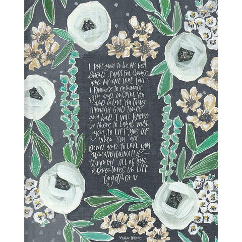 Vows White Modern Wood Framed Art Print by Wieners, Valerie