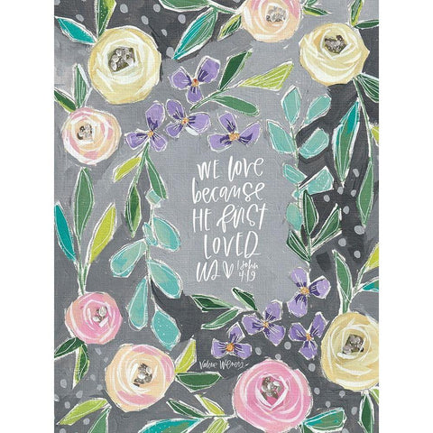 We Love White Modern Wood Framed Art Print by Wieners, Valerie