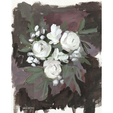 Brown Floral Black Modern Wood Framed Art Print with Double Matting by Wieners, Valerie