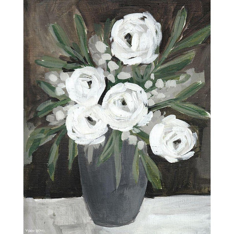 Floral Brown Black Modern Wood Framed Art Print by Wieners, Valerie