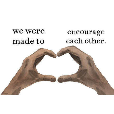 Encourage Each Other Black Modern Wood Framed Art Print with Double Matting by Wieners, Valerie