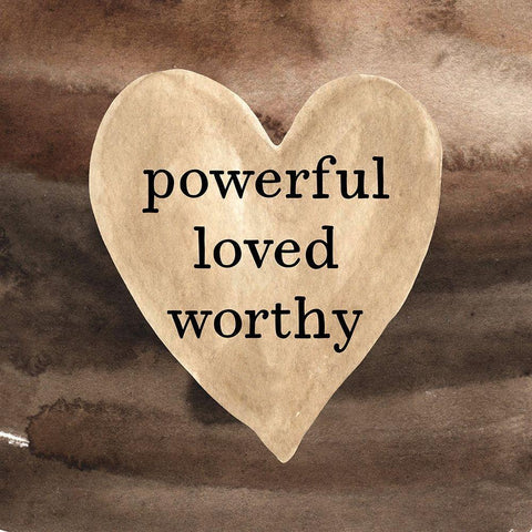 Powerful Loved Worth White Modern Wood Framed Art Print with Double Matting by Wieners, Valerie