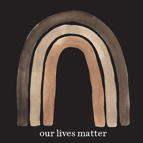 Our Lives Matter White Modern Wood Framed Art Print with Double Matting by Wieners, Valerie