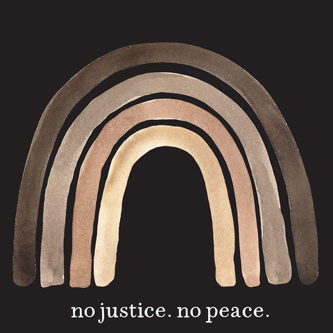 No Justice. No Peace. Gold Ornate Wood Framed Art Print with Double Matting by Wieners, Valerie