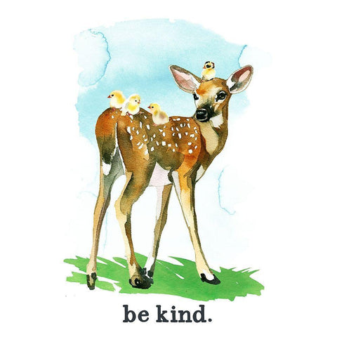 Be Kind Black Ornate Wood Framed Art Print with Double Matting by Wieners, Valerie