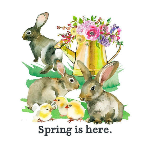 Spring is Here Gold Ornate Wood Framed Art Print with Double Matting by Wieners, Valerie