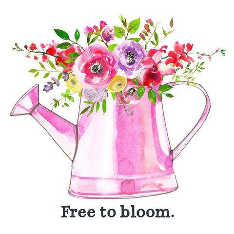 Free to Bloom White Modern Wood Framed Art Print by Wieners, Valerie