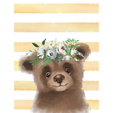 Baby Bear White Modern Wood Framed Art Print by Wieners, Valerie